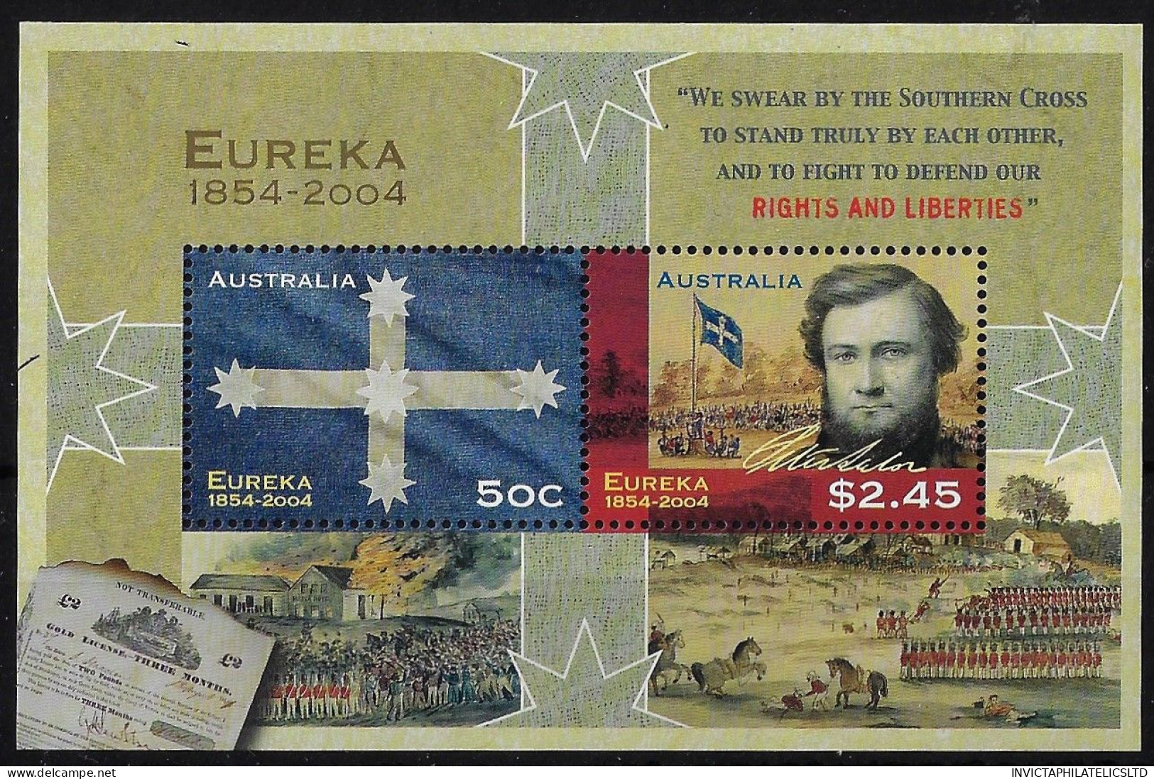 AUSTRALIA MS2398, 2004 EUREKA STOCKADE MINI SHEET, MNH - Mint Stamps
