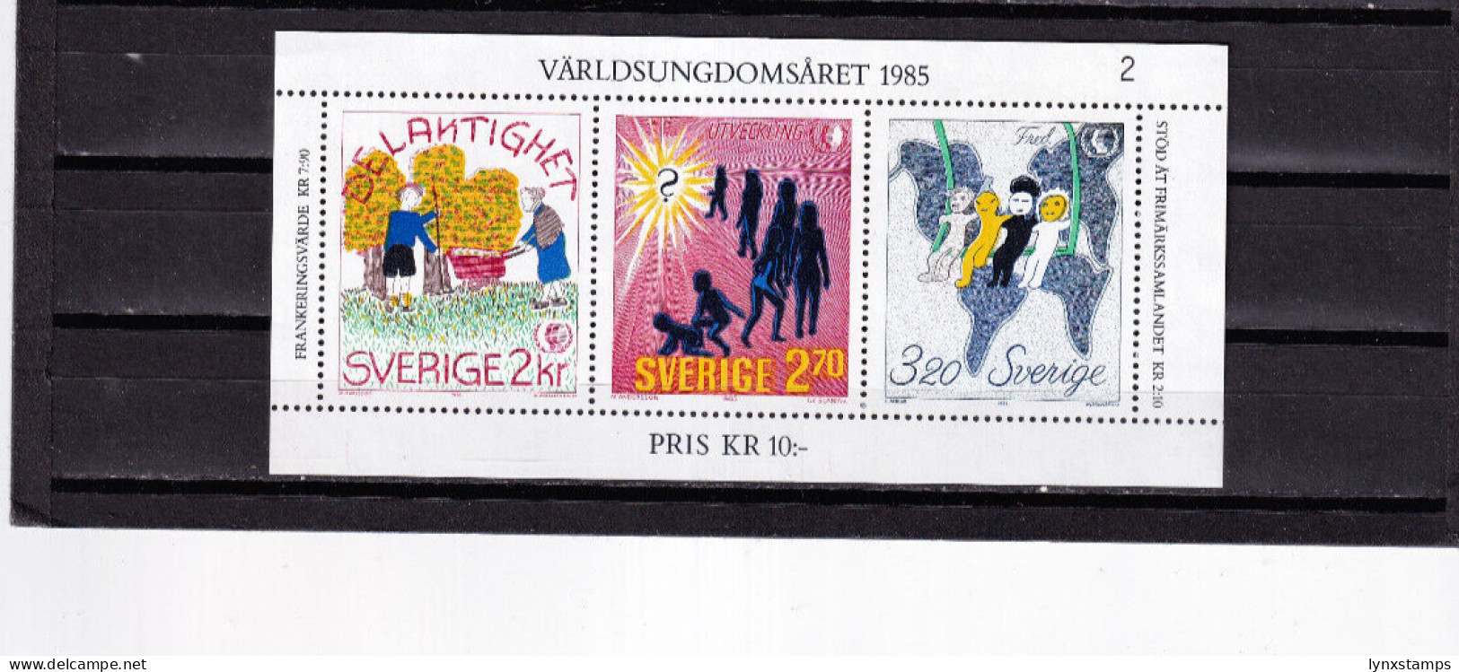 LI04 Sweden 1985 International Youth Year Mint Mini Sheet - Neufs