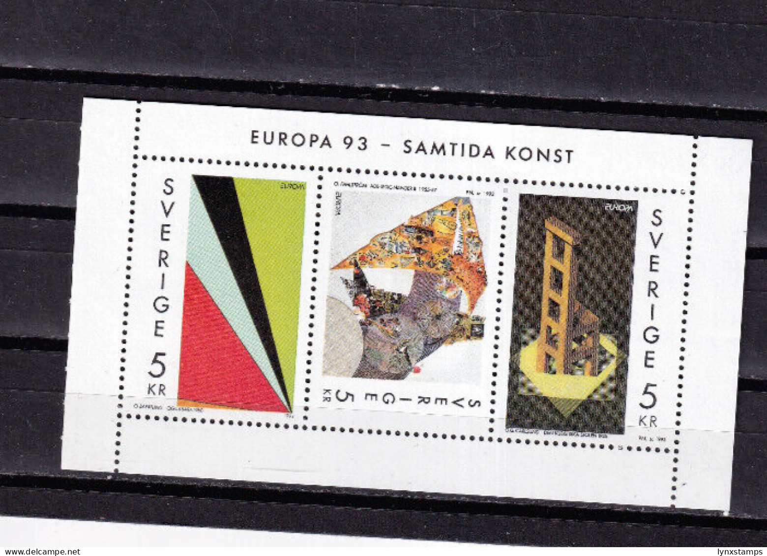 LI04 Sweden 1993 EUROPA Stamps - Contemporary Art Mint Mini Sheet - Ongebruikt