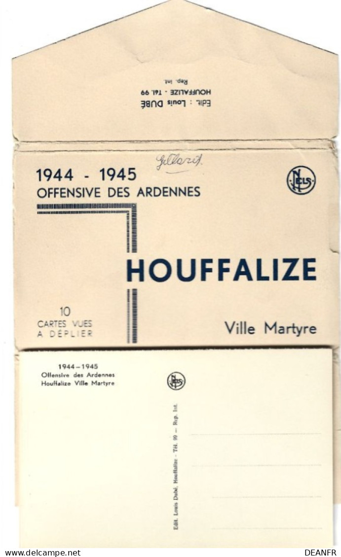 HOUFFALIZE : Carnet Complet De 10 Cartes Vues "Offensive Des Ardennes" 1944-1945 En Parfait état. Partiellement Scanner. - Houffalize