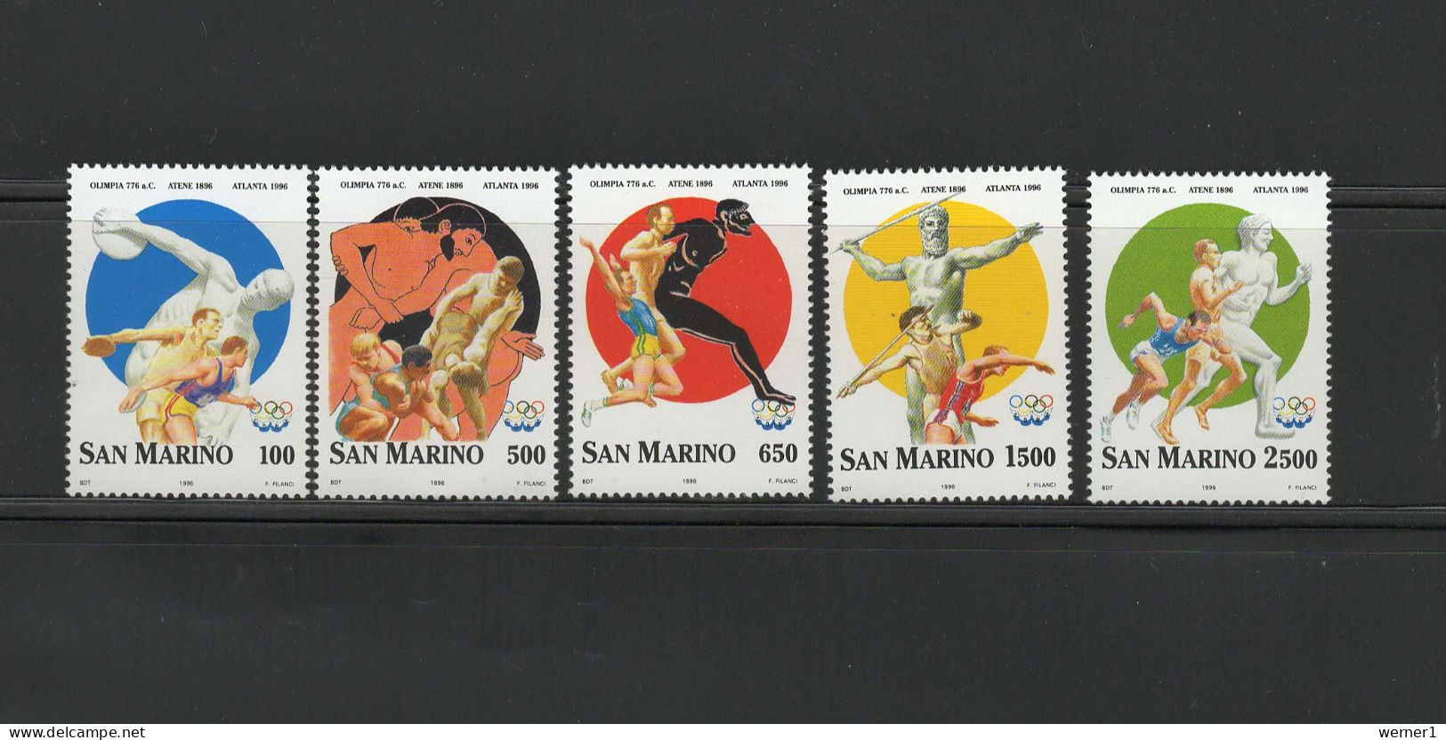 San Marino 1996 Olympic Games Atlanta, Set Of 5 MNH - Zomer 1996: Atlanta
