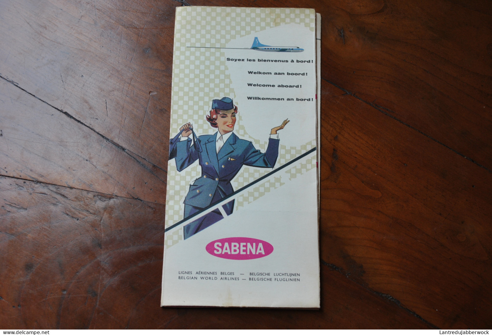 SABENA Publicité Dépliant Publicitaire 1955 Sikorsky S 58 Super DC-6 Belgian Airlines Brochure Lignes Aériennes Belges - Werbung