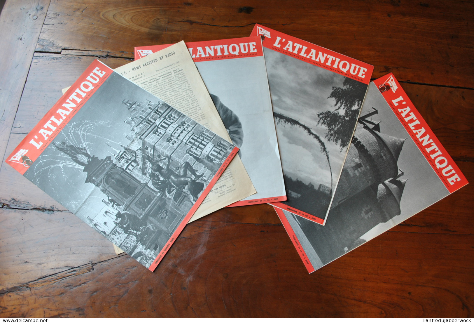 L'Atlantique Journal Quotidien Cie Gle Transatlantique Offert Aux Passagers 1955 Programme De La Vie à Bord French Line - Otros & Sin Clasificación