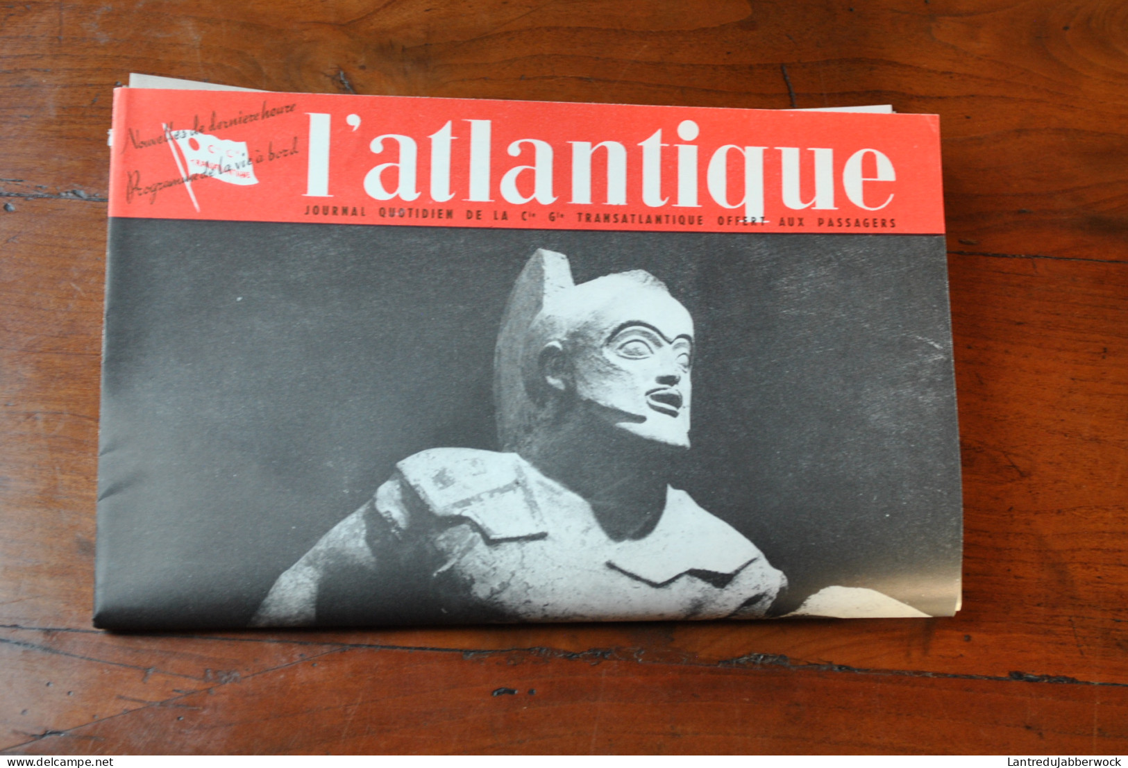 L'Atlantique Journal Quotidien Cie Gle Transatlantique Offert Aux Passagers 1956 Programme De La Vie à Bord French Line - Other & Unclassified