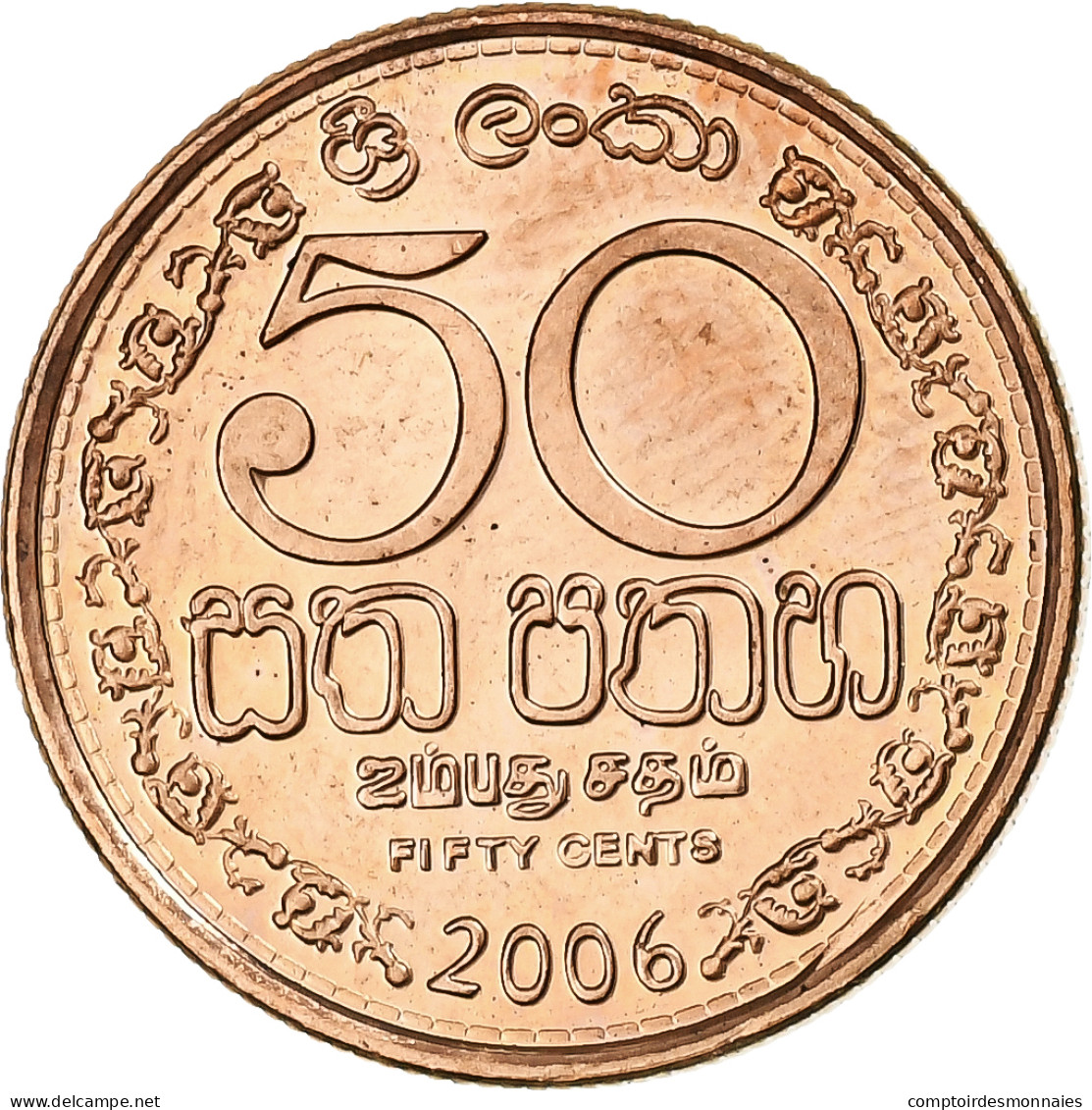 Sri Lanka, 50 Cents, 2006, Cupro-nickel, SUP, KM:135.2 - Sri Lanka (Ceylon)