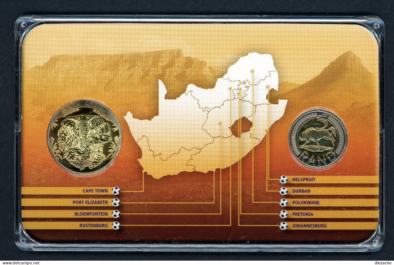 Südafrika 2010 Gedenkset "Johannesburg" Medaille Und Münze In Hartbox (M4367 - Other - Africa