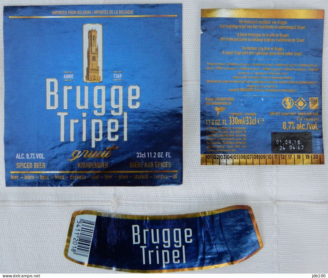 Bier Etiket (k6), étiquette De Bière, Beer Label, Brugge Tripel Brouwerij De Gouden Boom - Bier
