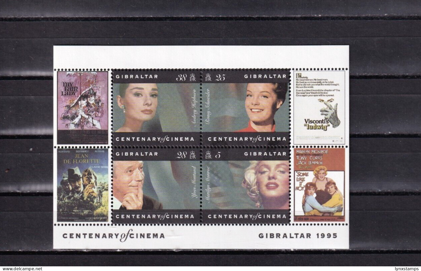 SA04 Great Britain Gibraltar 1995 The 100th Anniversary Of Cinema Minisheet - Gibilterra