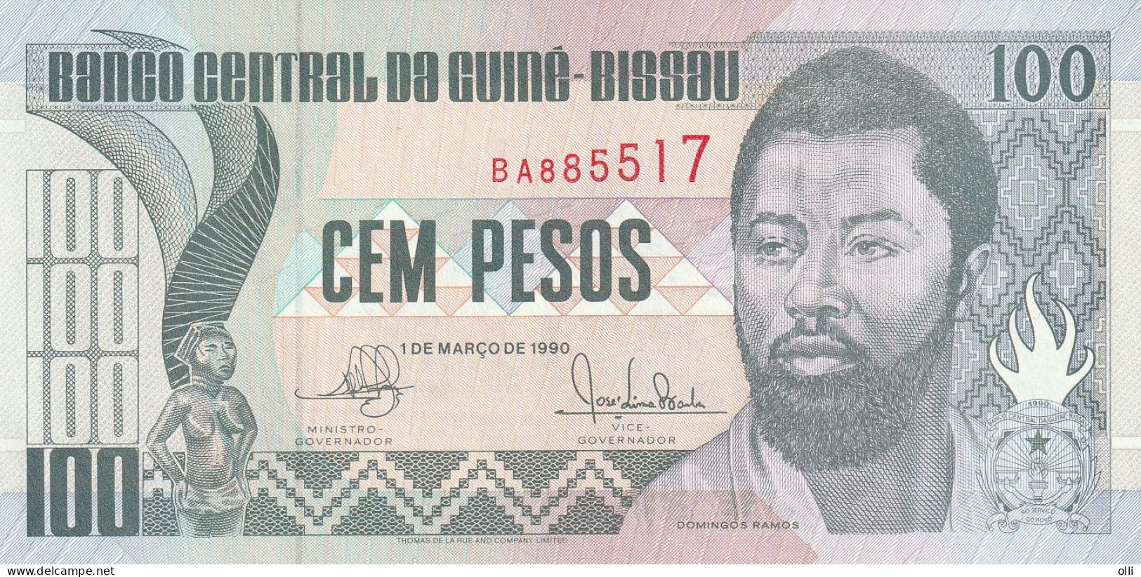 GUINEA-BISSAU  100 Pesos .1990  P-11 UNC - Guinea-Bissau