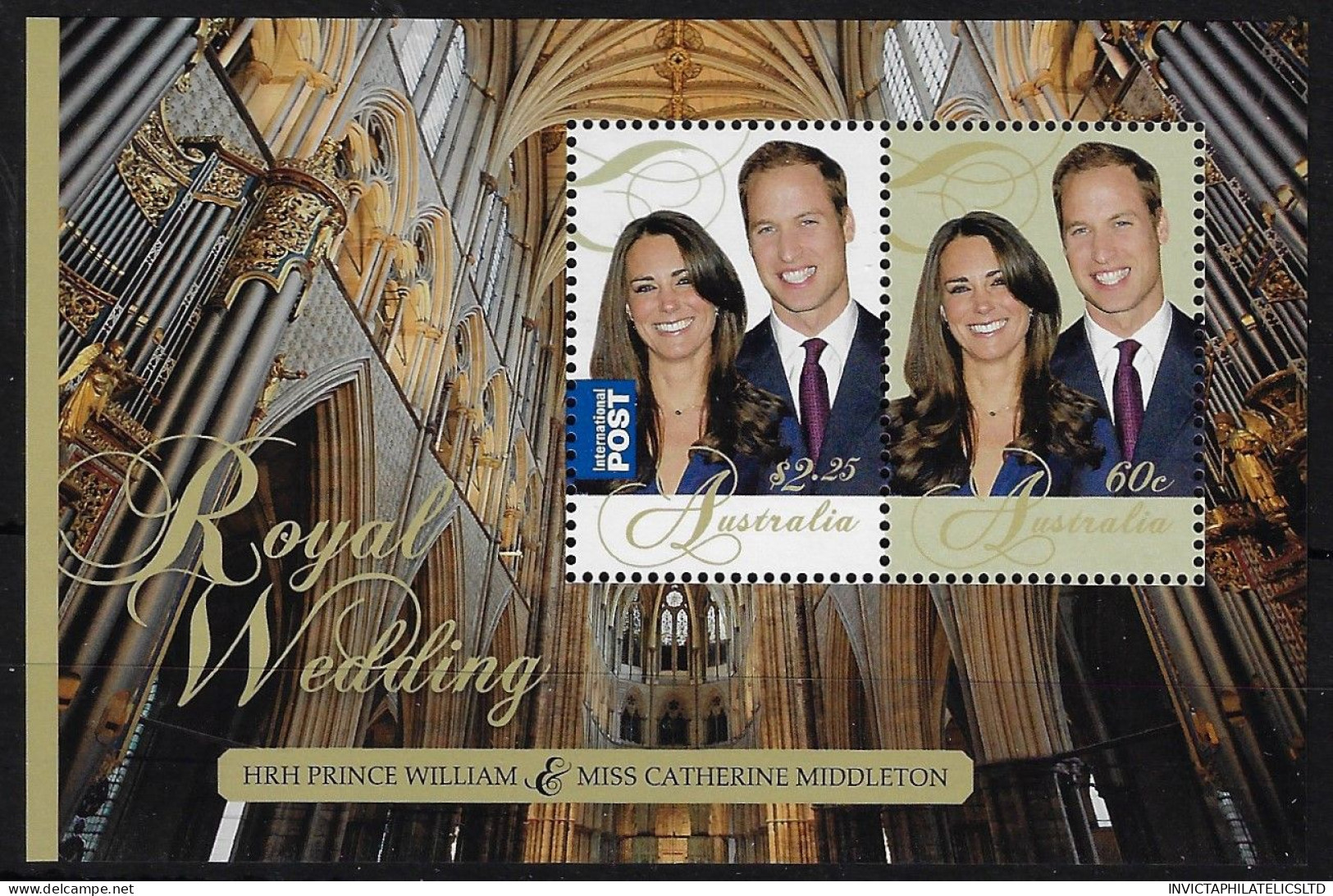 AUSTRALIA SGMS3590, 2011 ROYAL WEDDING MINIATURE SHEET, MNH - Mint Stamps