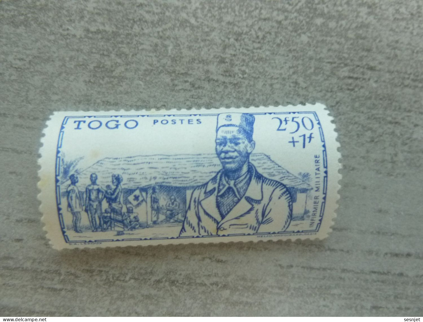 Togo - Défense De L'Empire - Infirmerie De Campagne - 2f.50+1f. - Yt 210 - Bleu - Neuf Sans Trace - Année 1941 - - Ongebruikt