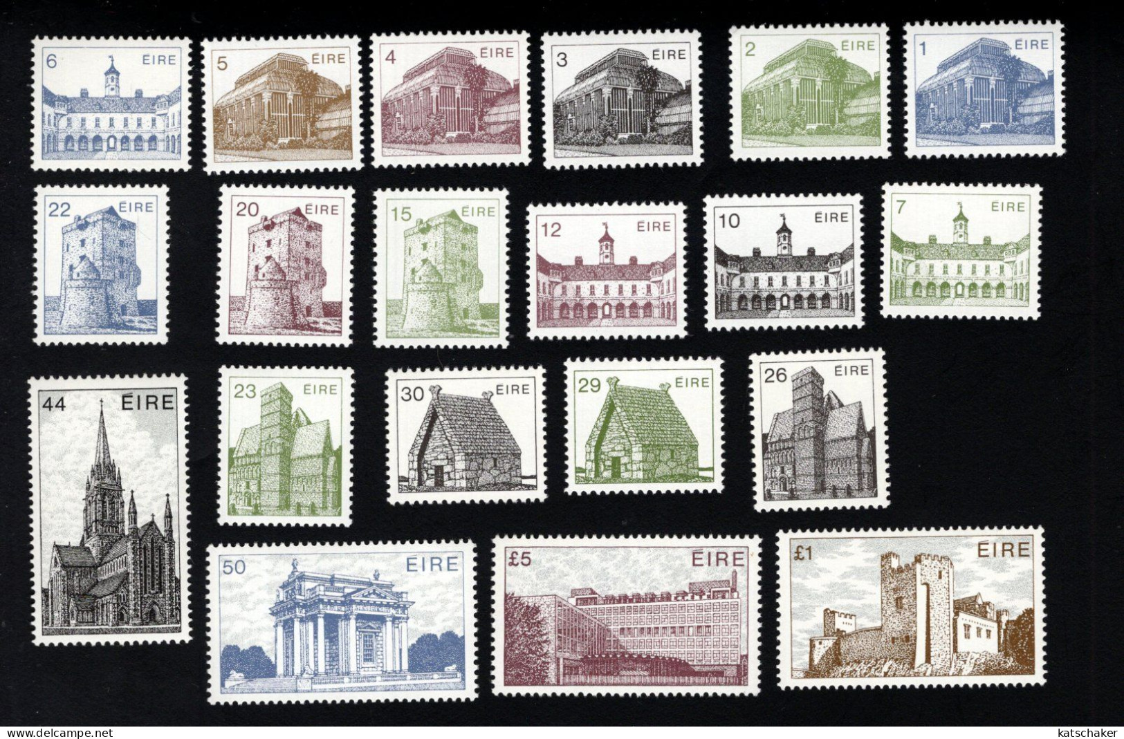 1999610666 1982 - 1990 SCOTT 537 556 (XX) POSTFRIS  MINT NEVER HINGED - SET ARCHITECTURE - Unused Stamps