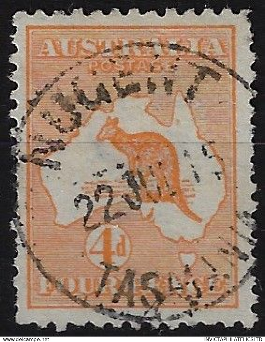 AUSTRALIA SG6, 4D ORANGE FINE USED, COUPLE OF RAGGY PERFS - Usados