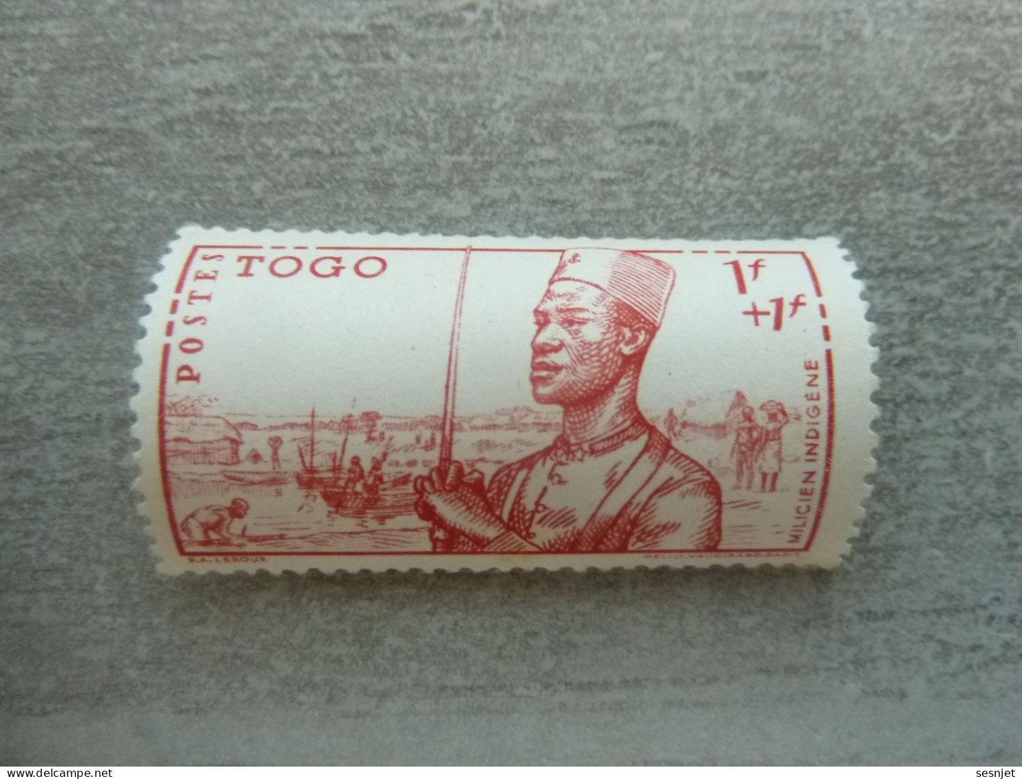 Togo - Défense De L'Empire - Milicien Indigène - 1f.+1f. - Yt 208 - Rouge - Neuf Sans Trace - Année 1941 - - Nuevos