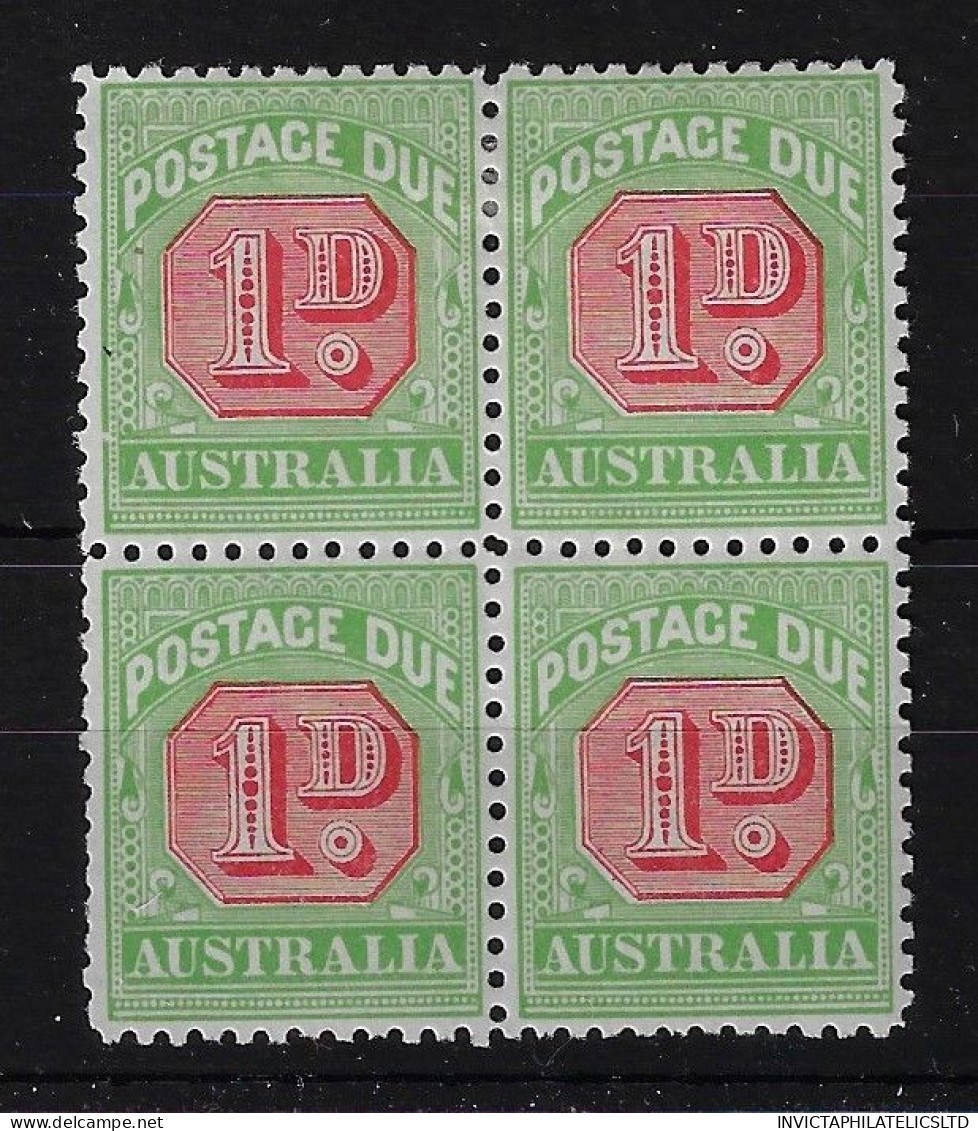AUSTRALIA SGD78, 1D PERF 11 CROWN OVER A MINT BLOCK, LOWER TWO ARE MNH - Mint Stamps