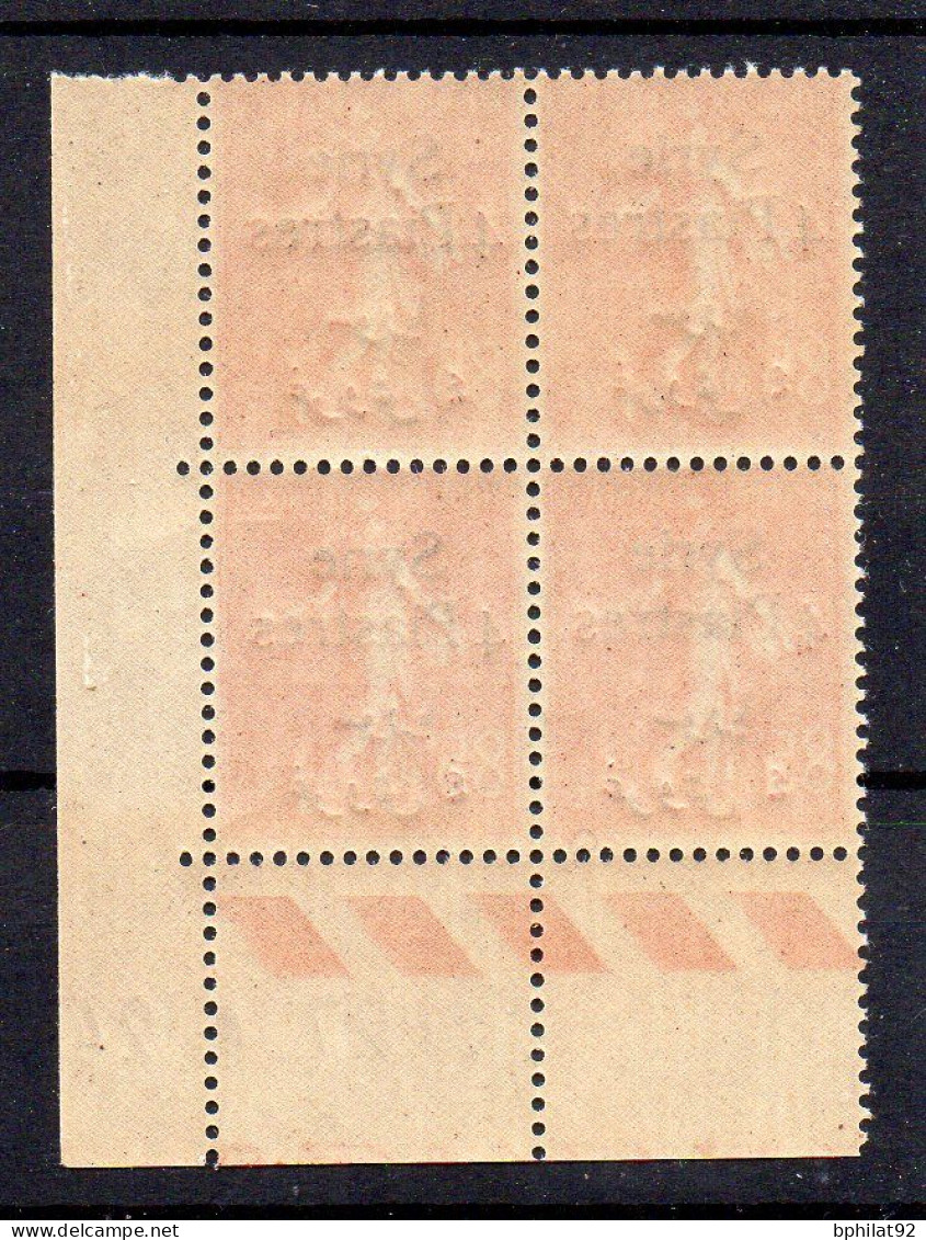 !!! SYRIE, TYPE SEMEUSE, BLOC DE 4 DU N°139 COIN DATE NEUF ** - Unused Stamps