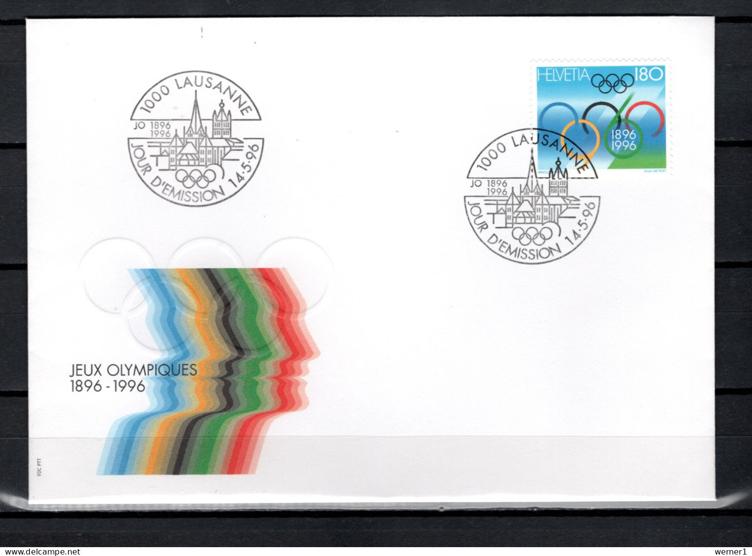 Switzerland 1996 Olympic Games Stamp On FDC - Summer 1996: Atlanta