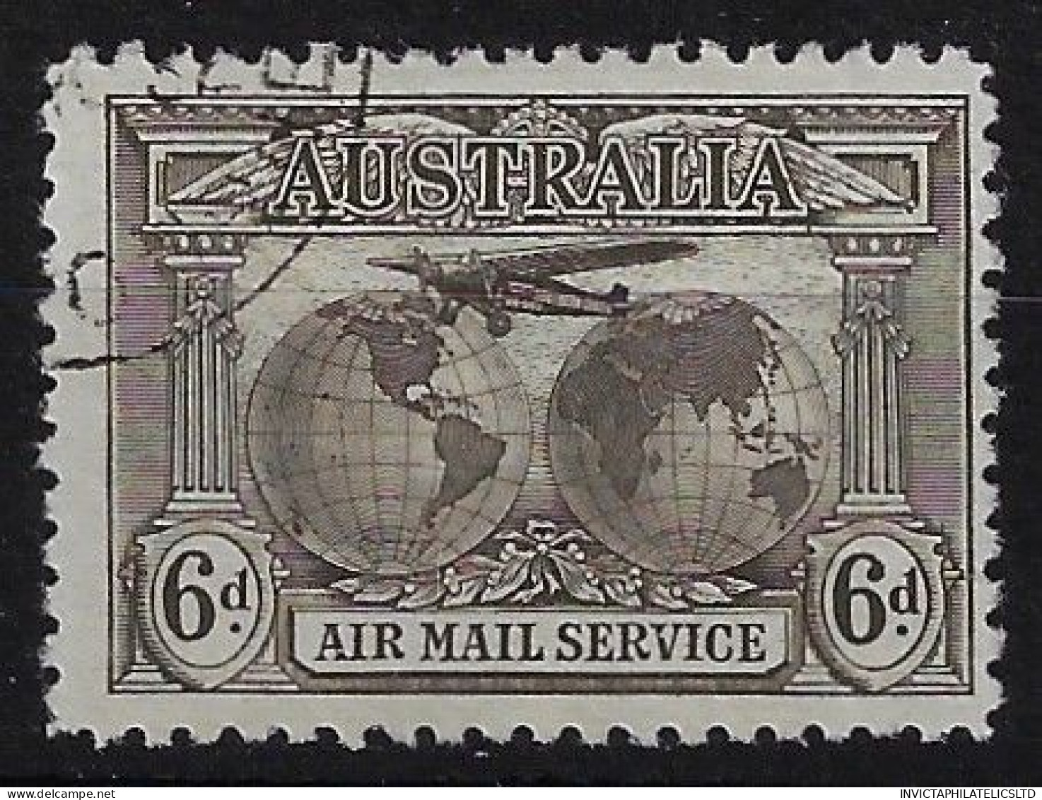 AUSTRALIA SG139, 1931 AIR, 6D SEPIA, FINE USED - Used Stamps