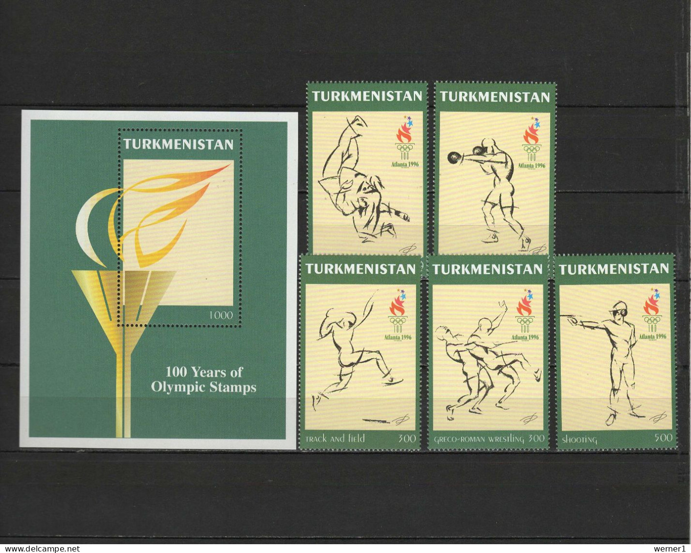 Turkmenistan 1997 Olympic Games Atlanta, Judo, Boxing Etc. Set Of 5 + S/s MNH - Summer 1996: Atlanta