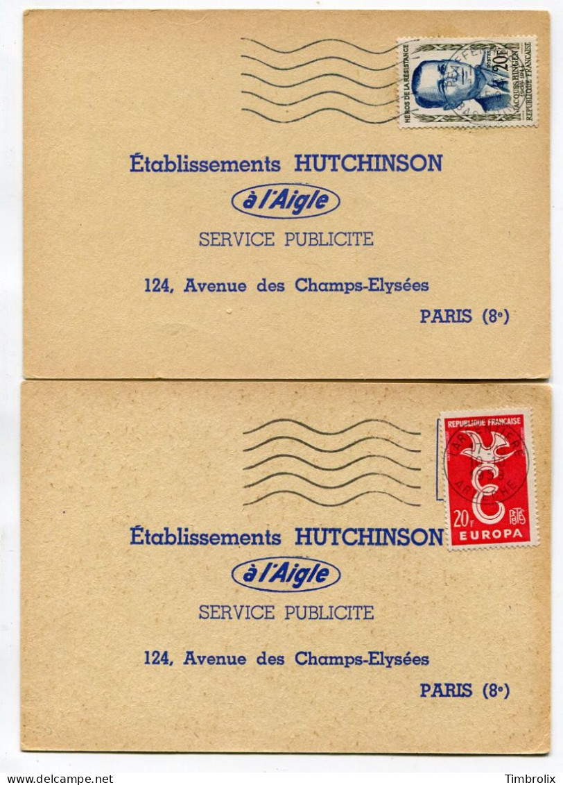 HUTCHINSON - 6 Cartons De Commande Du Colis De Matériel D' étalage Annoncé En Page 4 Des " Dernières Nouvelles " 1959 - Brieven En Documenten