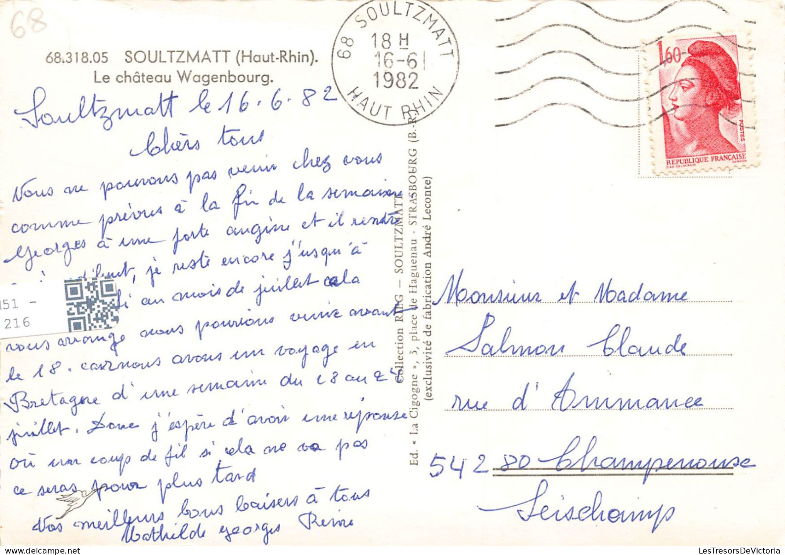 FRANCE - Soultzmatt - Le Château Wagenbourg - Carte Postale - Soultz