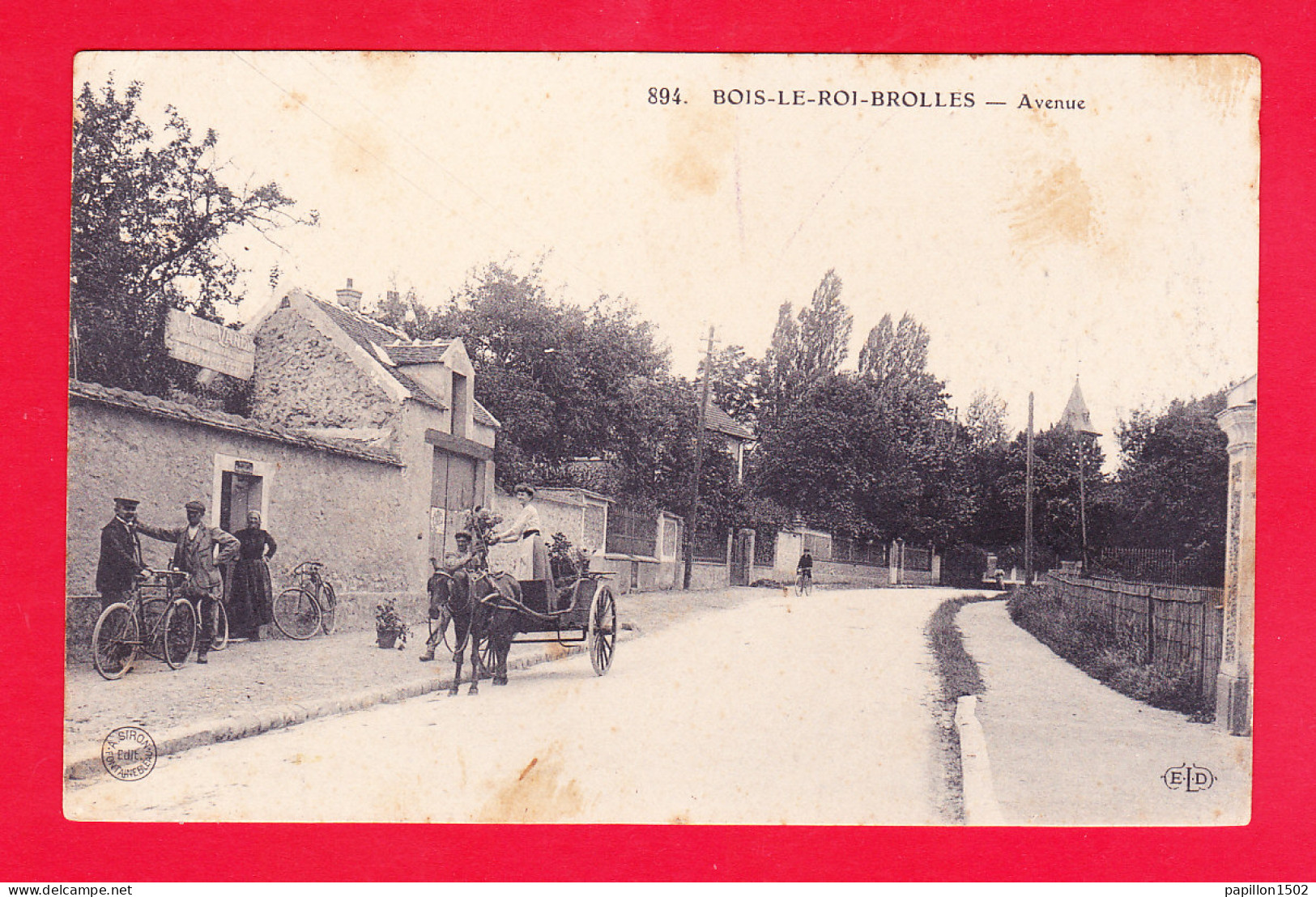 F-77-Bois Le Roi Brolles-01A64  Avenue, Attelage, Petite Animation, Cpa  - Bois Le Roi