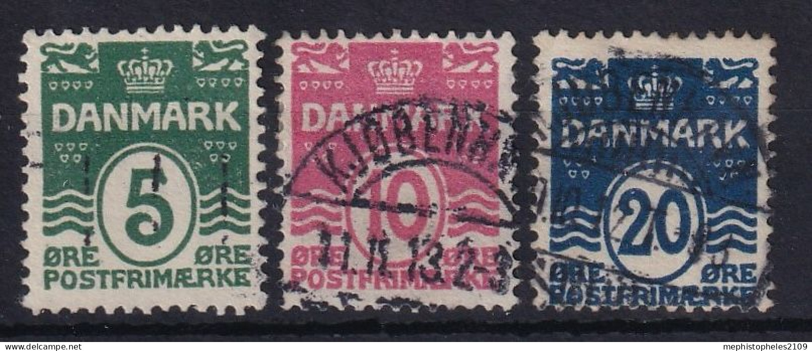 DENMARK 1912 - Canceled - Mi 63-65 - Oblitérés