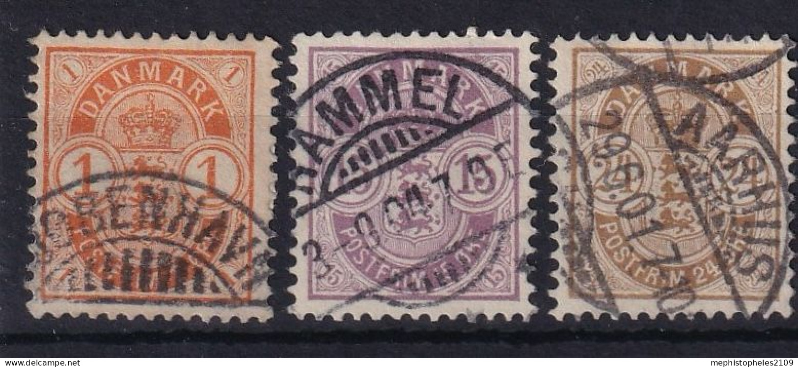 DENMARK 1901 - Canceled - Mi 37-39 - Oblitérés