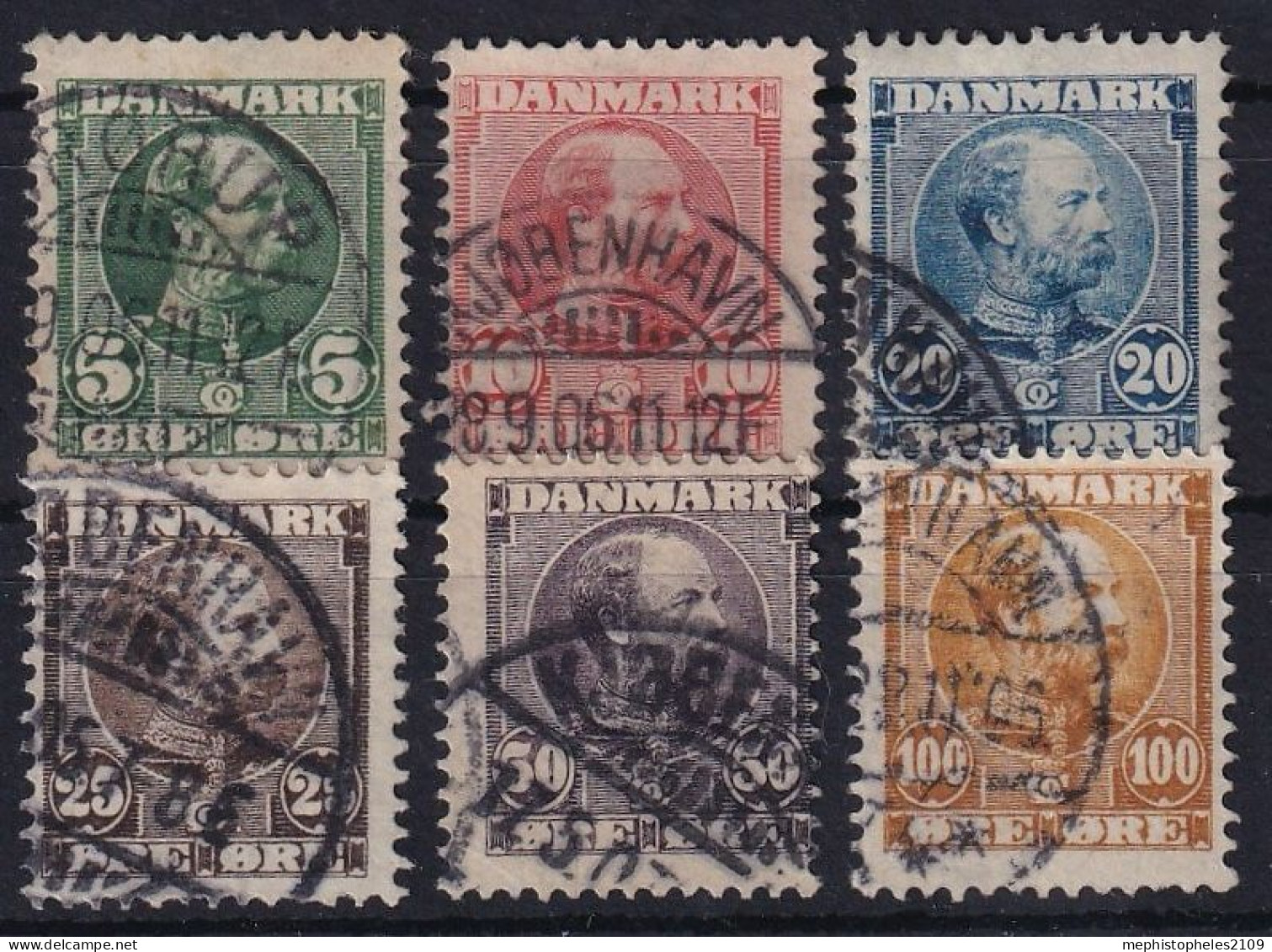 DENMARK 1904 - Canceled - Mi 47-52 - Used Stamps