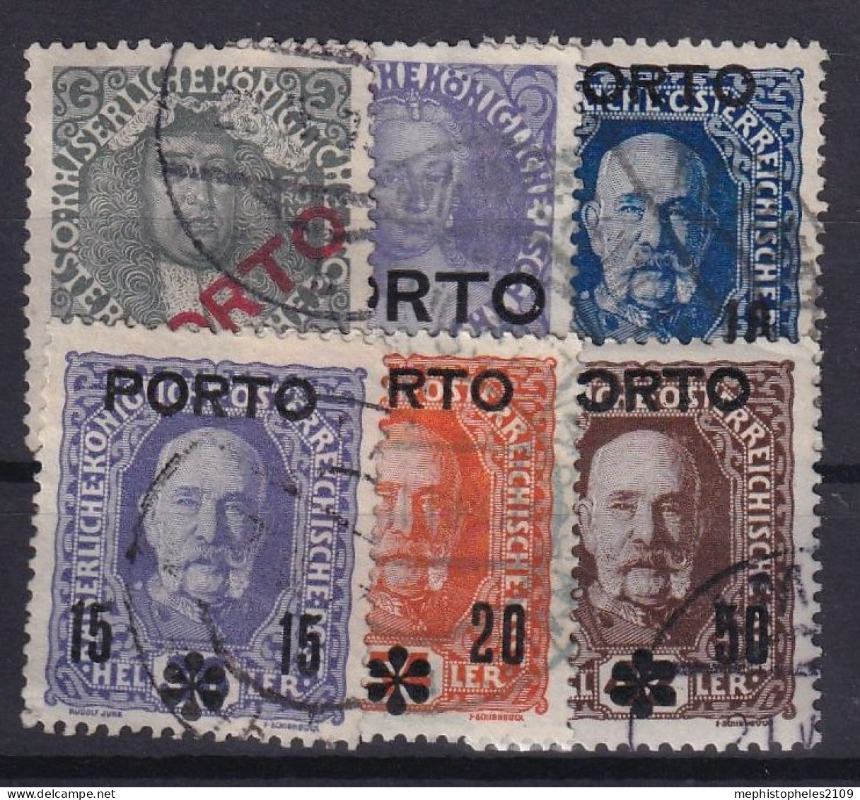 ÖSTERREICH 1916  - Canceled - ANK 58-63 - Porto - Portomarken