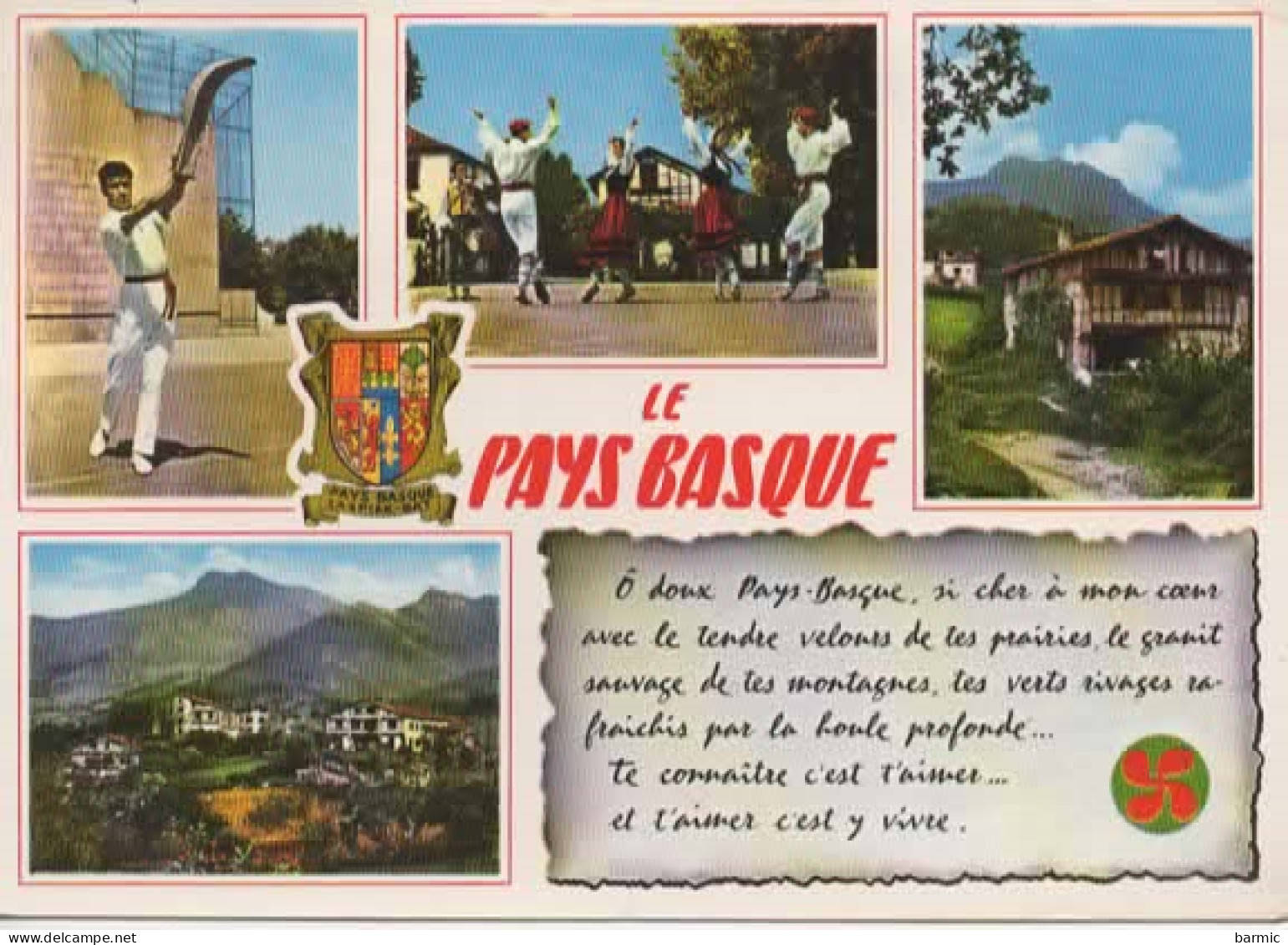 LE PÄYS BASQUE, MULTIVUE, LA PARTIE DE PELOTE, FOLKLORE, PAYSAGES COULEUR REF 15248 - Danses