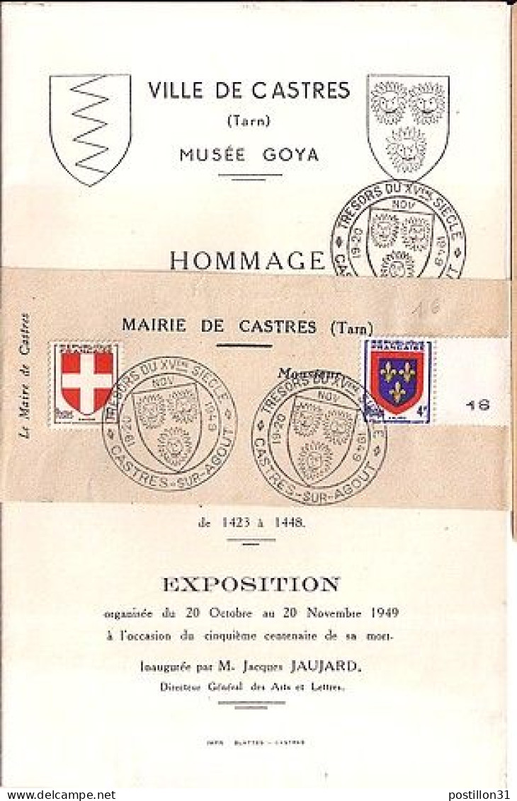 BLASONS N° 836/838 S/REVUE DE LA VILLE DE CASTRES/19.11.49 - 1941-66 Stemmi E Stendardi