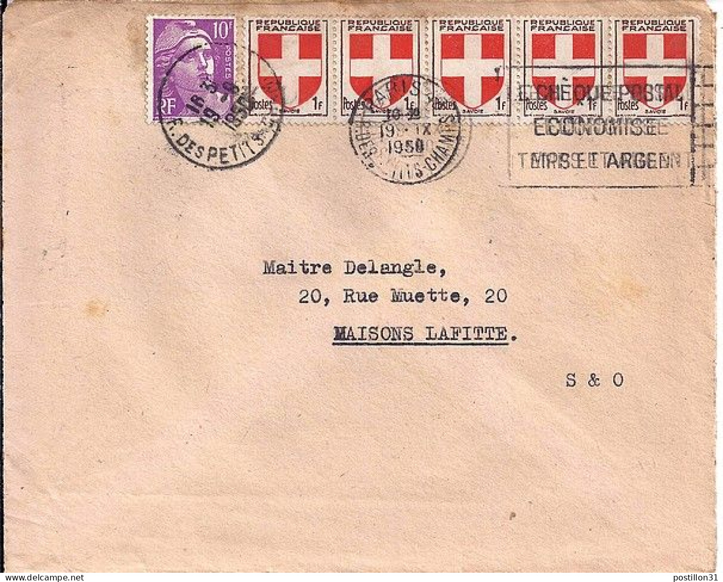 BLASONS N° 836x5/811 S/L. DE PARIS/19.9.50 - 1941-66 Stemmi E Stendardi