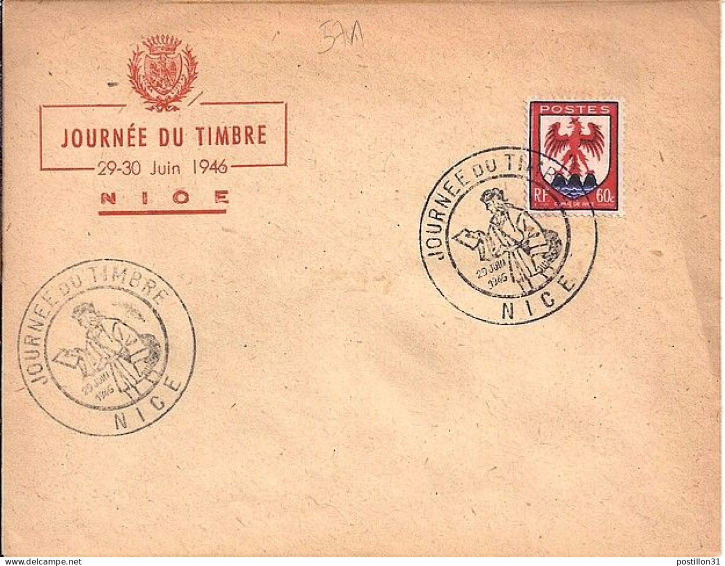 BLASONS N° 758 S/L. DE NICE/JOURNEE DU TP/29.6.46 - 1941-66 Armoiries Et Blasons