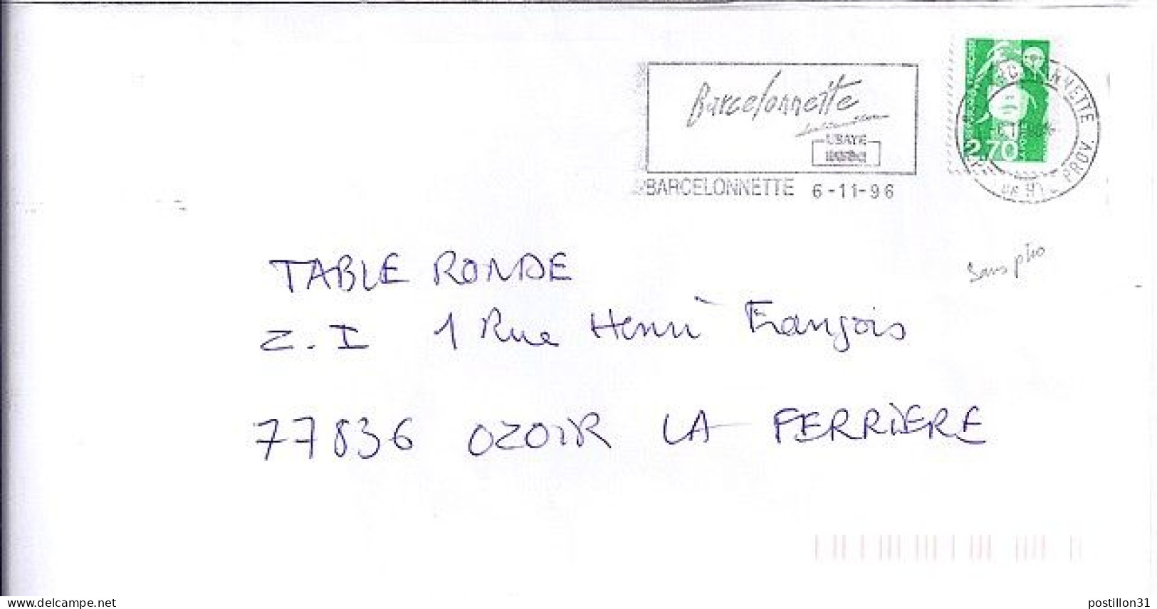 BICENTENAIRE N° 3005a SANS PHOSPHORE S/L. DE BARCELONNETTE/6.11.96 - 1989-1996 Bicentenial Marianne