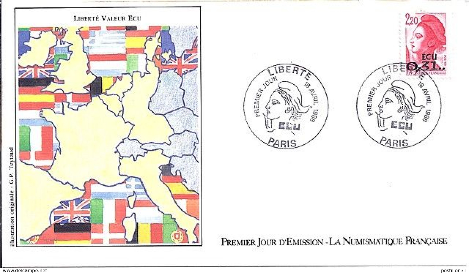 LIBERTE N° 2530 S/L 1° JOUR DE PARIS/18.4.88 - 1982-1990 Liberty Of Gandon