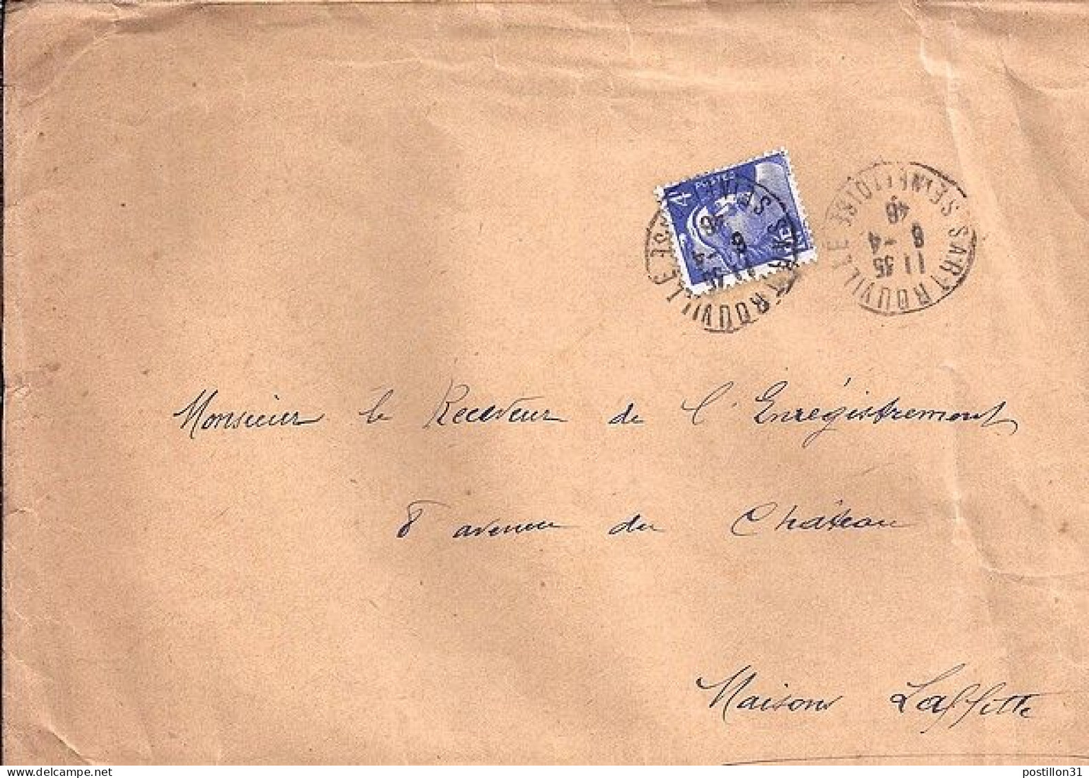 GANDON N° 717 S/L. DE SARTROUVILLE/8.4.46 - 1945-54 Maríanne De Gandon