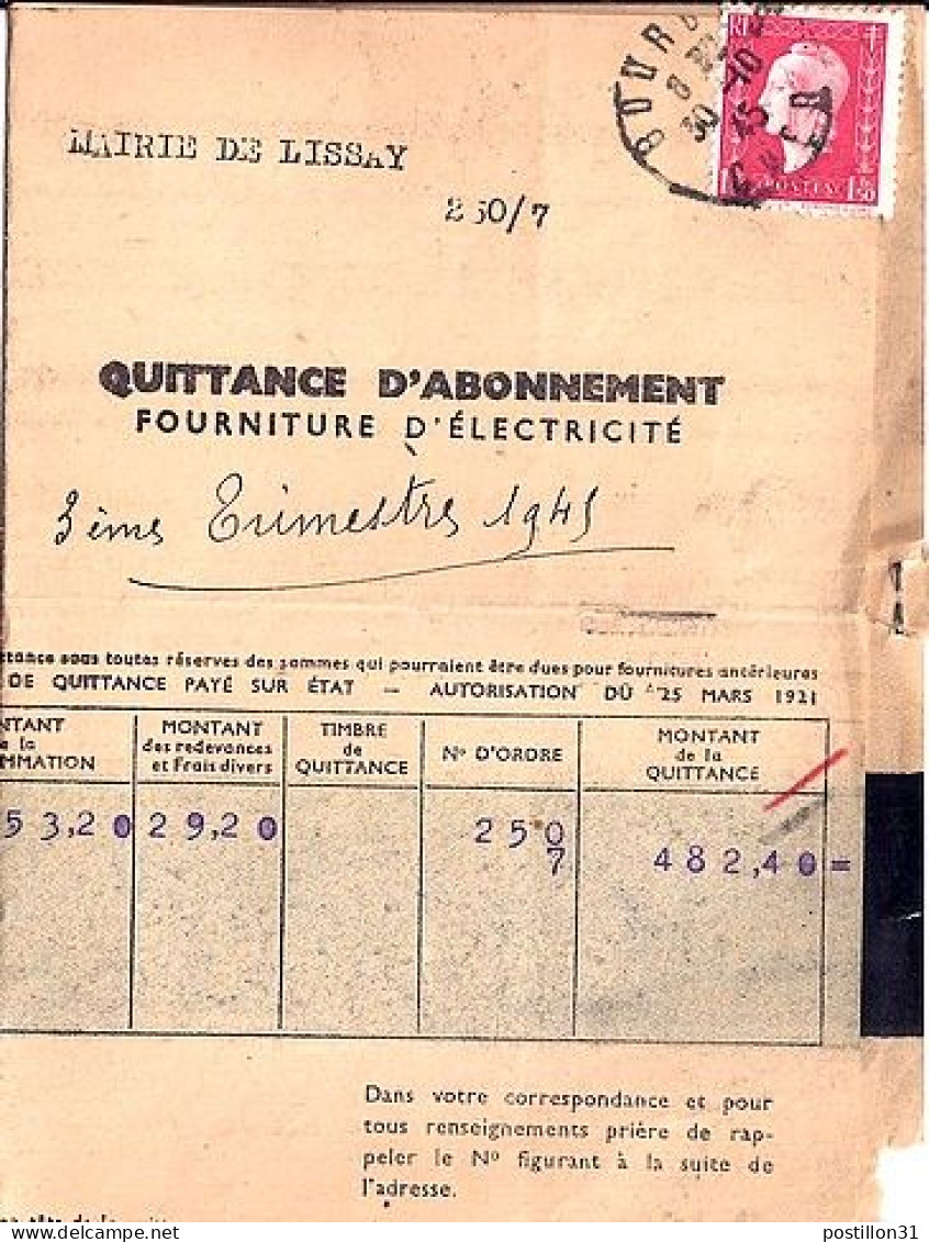 DULAC N° 691 S/IMP. DE BOURGES/30.10.45 - 1944-45 Marianne Van Dulac