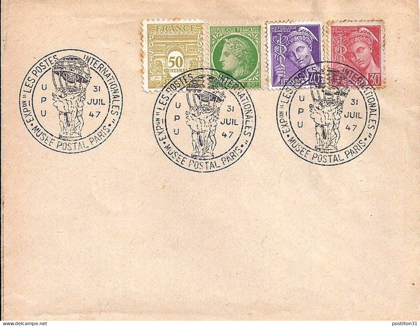 ARC DE TRIOMPHE N° 623/412/413/675 S/L. DE PARIS/U.P.U./31.7.47 - 1944-45 Triumphbogen