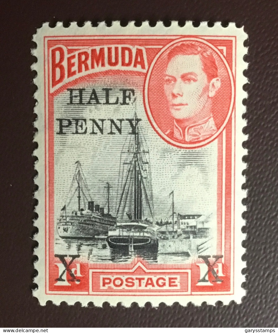 Bermuda 1940 1/2d On 1d Surcharge MNH - Bermudas