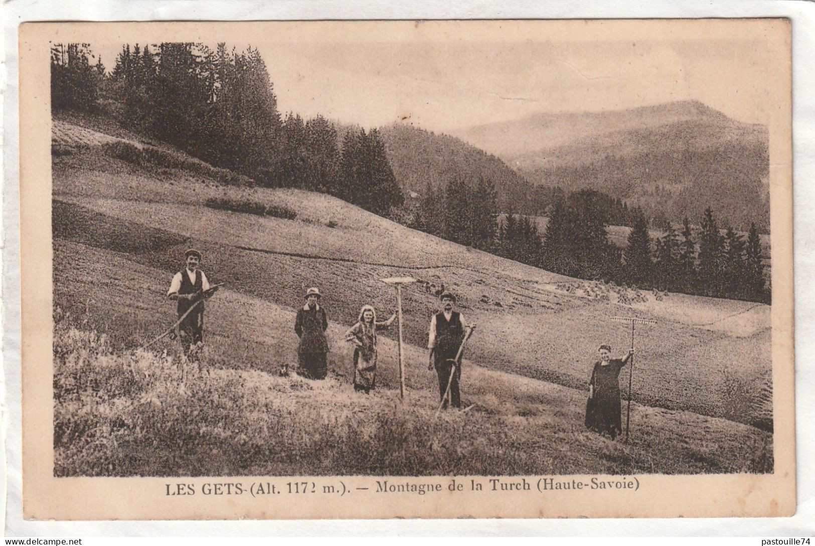 CPA :  14 X 9  -  LES  GETS  - Montagne De La Turch  (pub Au Verso) - Les Gets