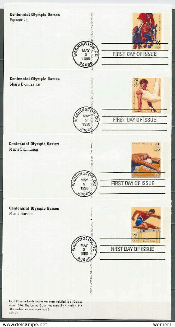 USA 1996 Olympic Games Atlanta, Football Soccer, Cycling, Swimming, Rowing Etc. Set Of 20 Postcards With FD Cancellation - Estate 1996: Atlanta