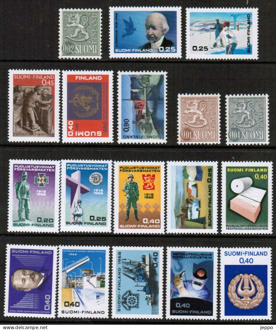 1968 Finland Complete Year Set MNH. - Années Complètes