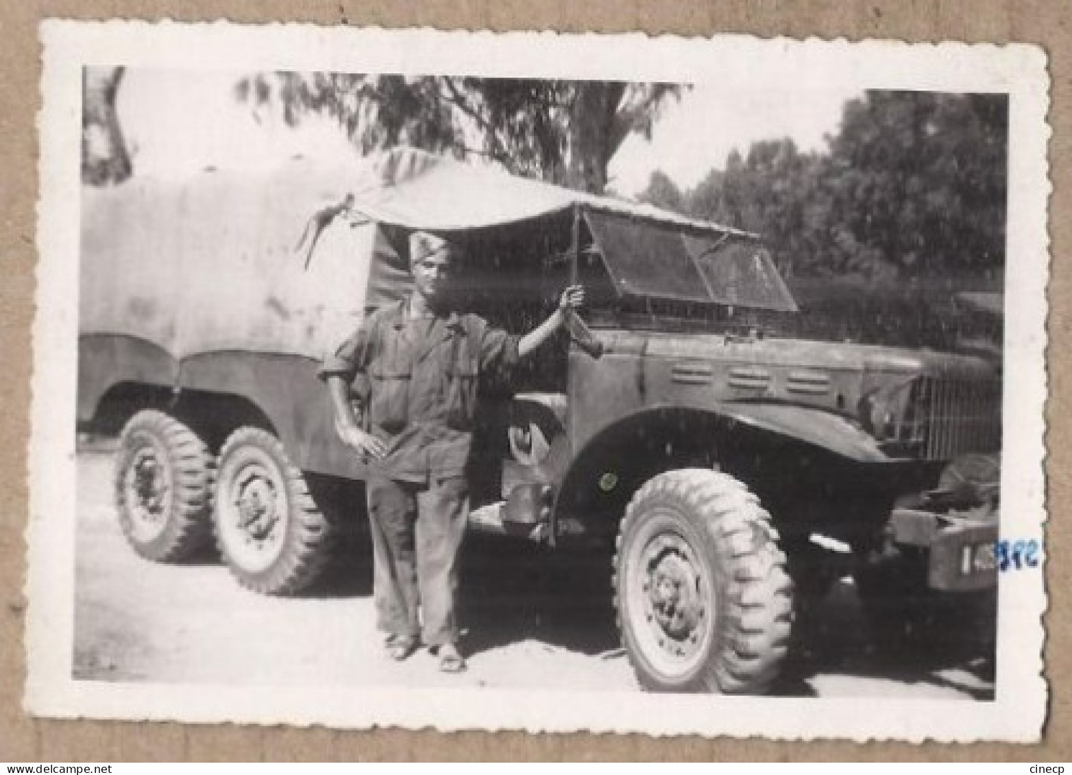 PHOTOGRAPHIE MILITARIA CAMION Américain DODGE 6X6 409922 1949 - 45 ème Régiment Infanterie TB PLAN - Trucks, Vans &  Lorries