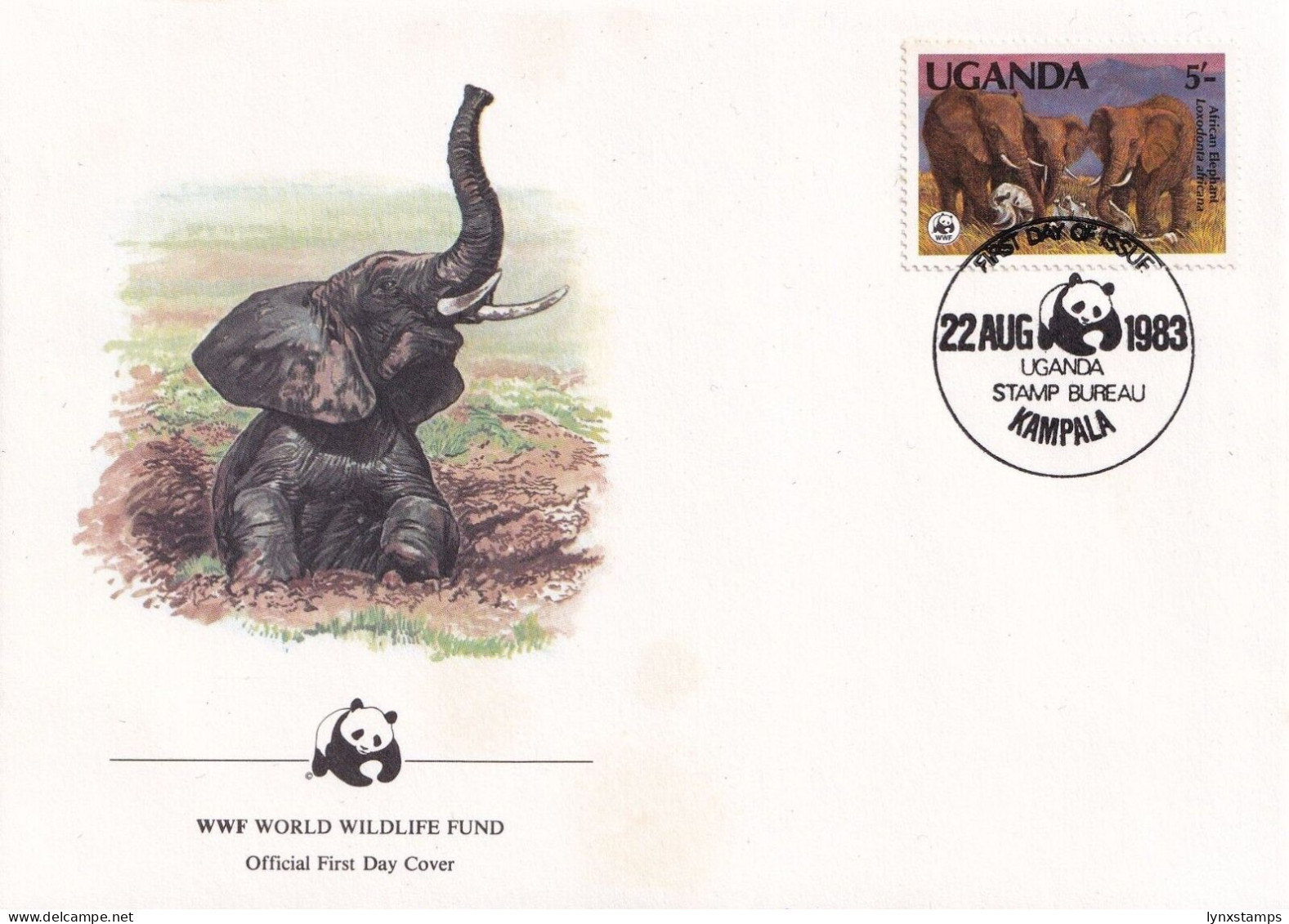 SA04 Uganda 1983 African Elephants FDC - Ouganda (1962-...)