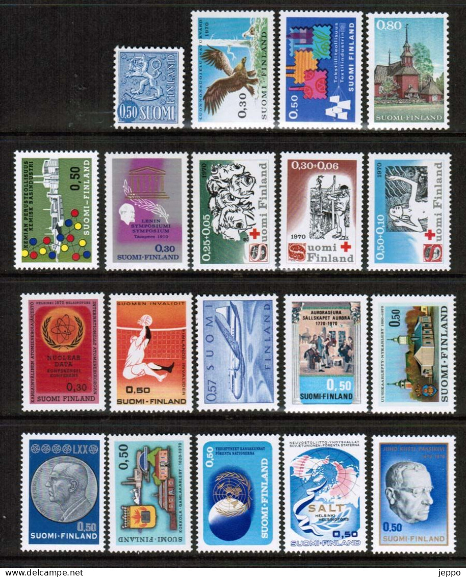 1970 Finland Complete Year Set MNH. - Ganze Jahrgänge