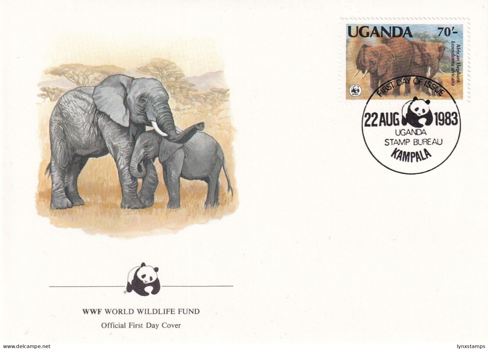 SA04 Uganda 1983 African Elephants FDC - Uganda (1962-...)