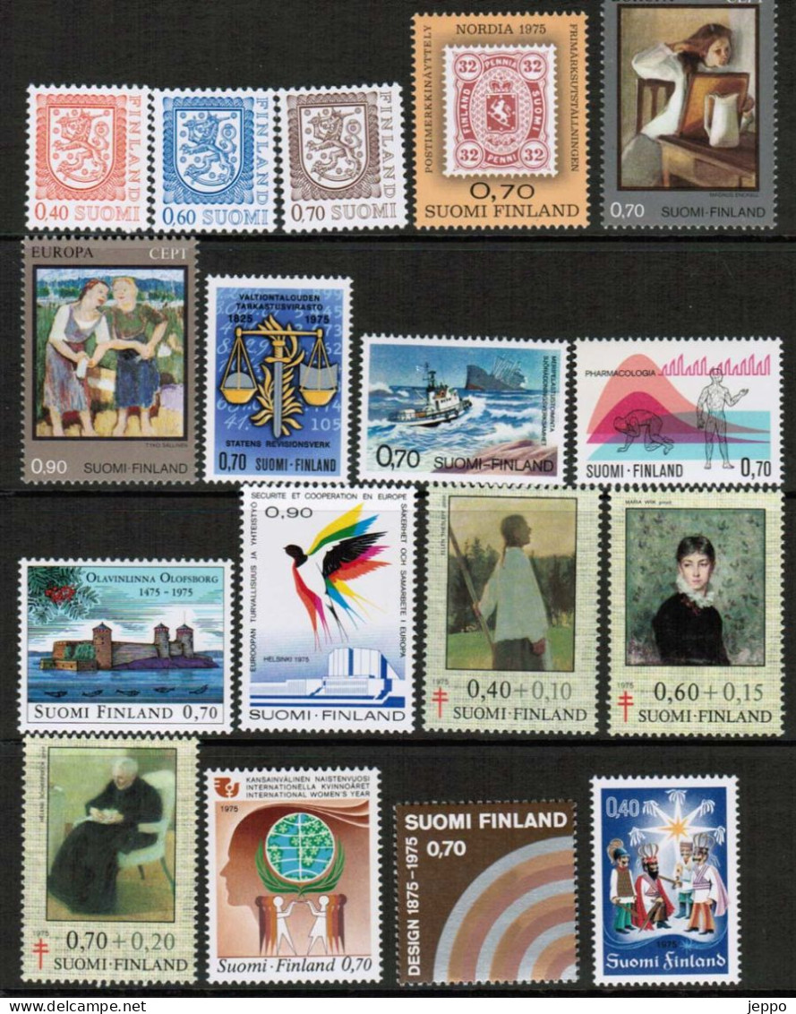 1975 Finland Complete Year Set MNH. - Annate Complete