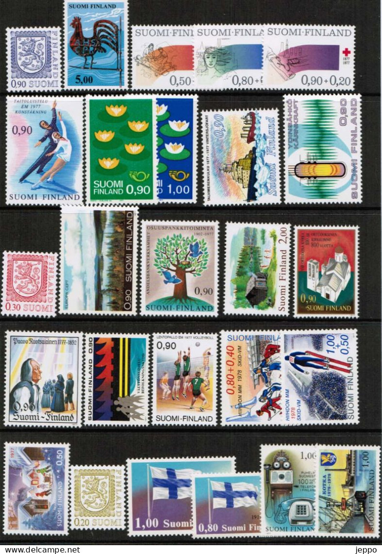 1977 Finland Complete Year Set Michel 798 - 821 MNH. - Années Complètes