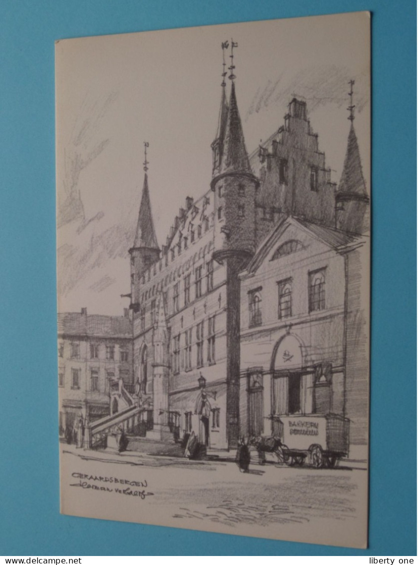 GERAARDSBERGEN (Wenskaart) Herman VERBAERE > Belgisch Kunstschilder Wetteren 13/3/1905 * Zottegem 26/8/1993 (zie SCAN) ! - Geraardsbergen